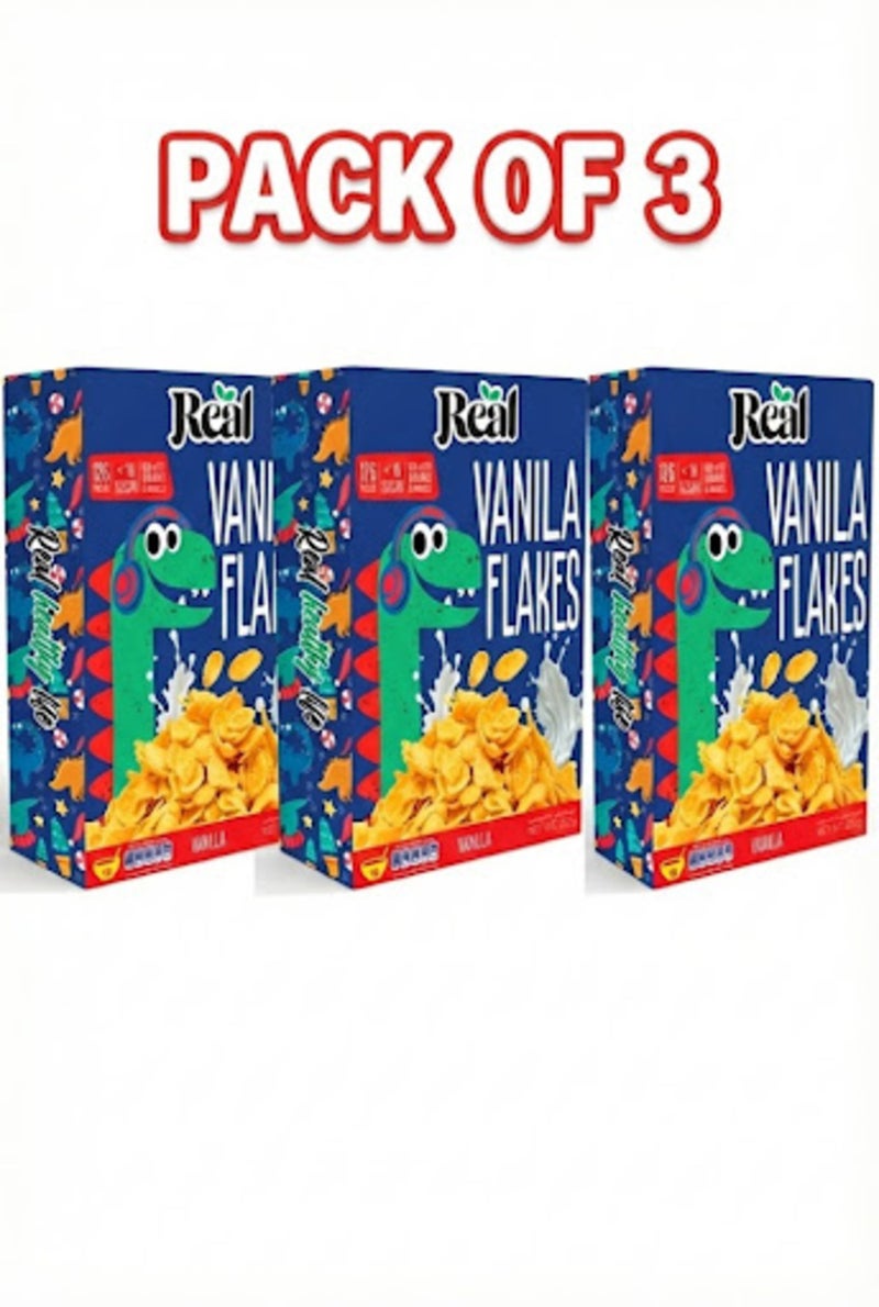 Real Flakes Vanilla Cereal – High Protein, Low Sugar, Preservative-Free, 250g Pack (Pack Of 3) - Image 1