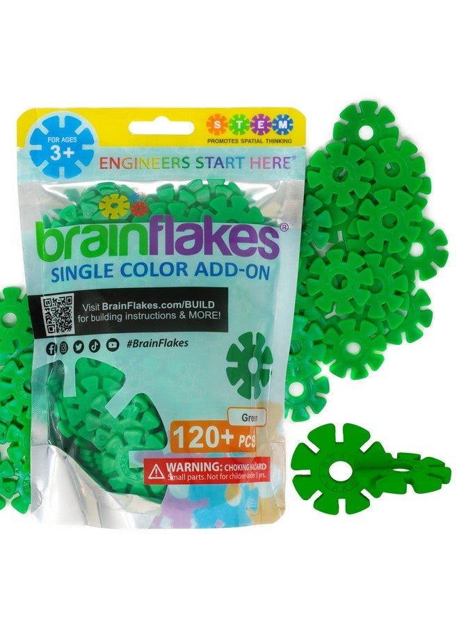 Brain Flakes Brain Flakes Single Color Add-on - 120 Pieces - Resealable Pouch - Green  - Image 1