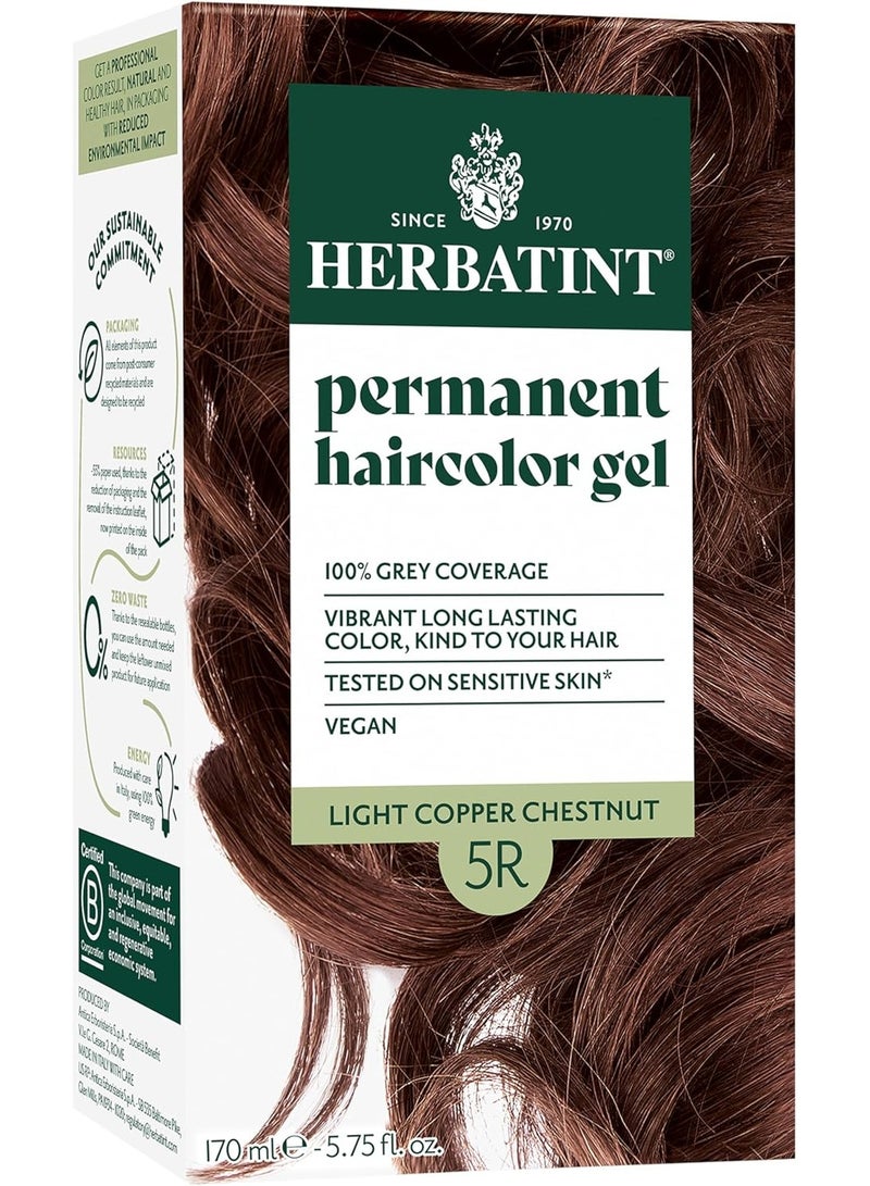 Herbatint Hair Colour Gel 5 R Light Copper Chestnut 170 Ml - Image 1