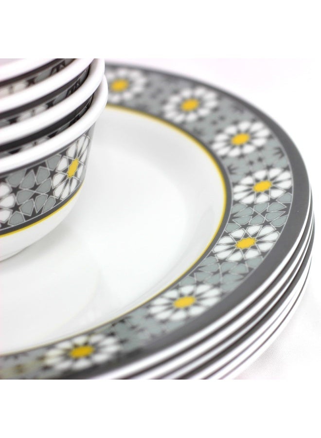 Melrich Melrich 24 Pcs Melamine Dinner set Dinner and Soup plates and Bowls Durable and Strong Dishwasher and Freezer safe - Image 3
