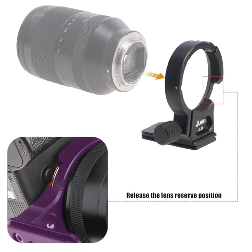 Hersmay 61mm Metal Tripod Mount Ring Lens Collar for Sony FE 24-240 mm f/3.5-6.3 OSS Lens, 24-105 mm f/4 G OSS, 16-35 mm f/2.8 GM, 24-70 mm f/2.8 GM, 35 mm f/1.4 ZA, FE 28-70 mm F3.5-5 .6 OSS - Image 4