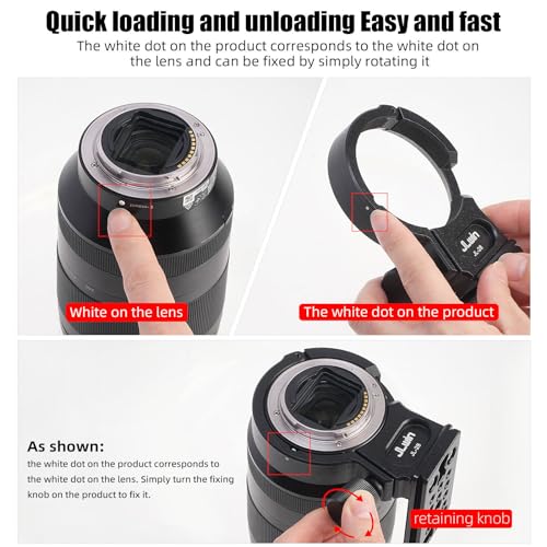 Hersmay 61mm Metal Tripod Mount Ring Lens Collar for Sony FE 24-240 mm f/3.5-6.3 OSS Lens, 24-105 mm f/4 G OSS, 16-35 mm f/2.8 GM, 24-70 mm f/2.8 GM, 35 mm f/1.4 ZA, FE 28-70 mm F3.5-5 .6 OSS - Image 3
