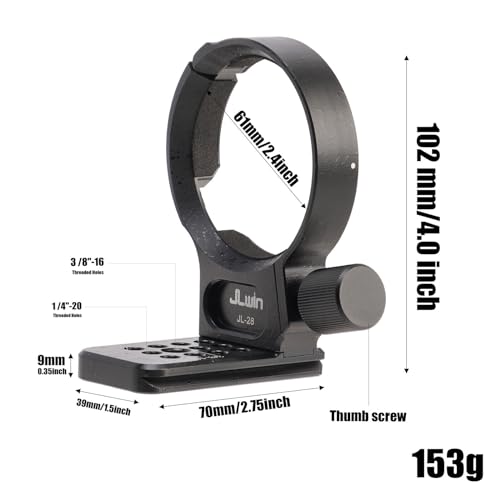 Hersmay 61mm Metal Tripod Mount Ring Lens Collar for Sony FE 24-240 mm f/3.5-6.3 OSS Lens, 24-105 mm f/4 G OSS, 16-35 mm f/2.8 GM, 24-70 mm f/2.8 GM, 35 mm f/1.4 ZA, FE 28-70 mm F3.5-5 .6 OSS - Image 2