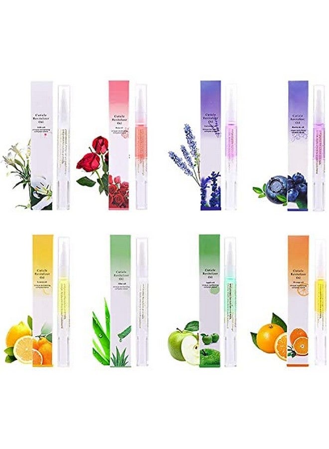 Extrapins 8Pcs Cuticle Oil Penscuticle Revitalizer Oil Pen With Soft Brushcuticle Oil Bulk For Nails Moist And Treatmentnail Oil Manicure Repair The Cuticle8 Kinds Of Fruity Smell - Image 3