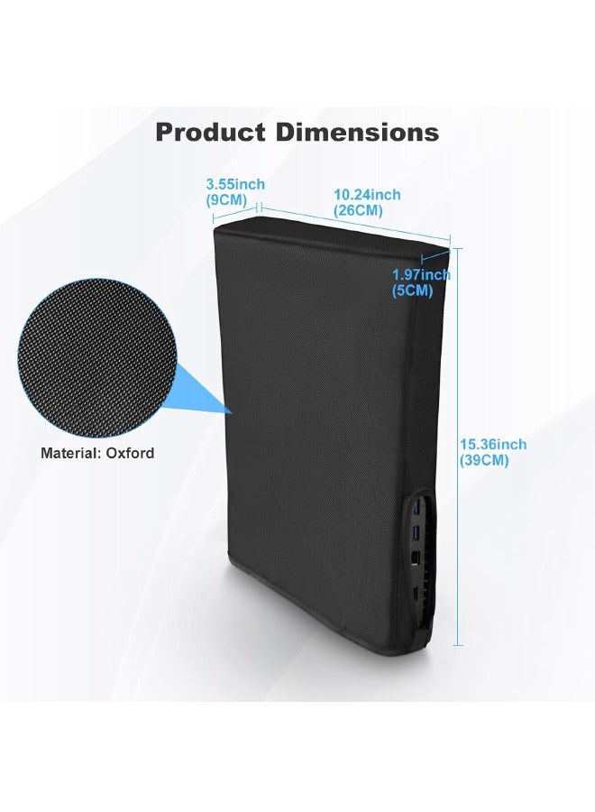 Dust Cover for PS5 Game Console, Anti-Scratch Waterproof Protective Case, Dust Sleeve Guard Cover Compatible for PlayStation 5 Digital Edition & Disc Edition, Black  - Image 2