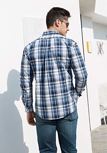 Double Pump Mens Button Down Shirts Cotton Long Sleeve Shirts Regular Fit(RM08LS09,L) - Image 4