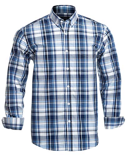 Double Pump Mens Button Down Shirts Cotton Long Sleeve Shirts Regular Fit(RM08LS09,L) - Image 1