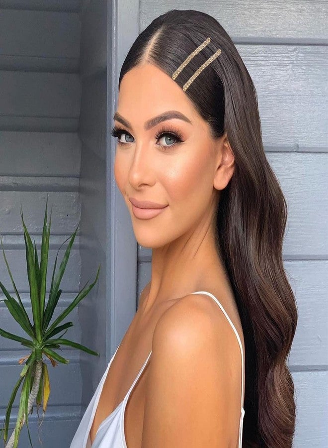 La Jolie Jasmin 16 Pieces Rhinestone Bobby Pins, Fancy Metal Hair Clips, Crystal Shiny Barrettes, I S X Shaped Diamond Hair Accessories for Women Girls Wedding Prom Party (Gold) - Image 2