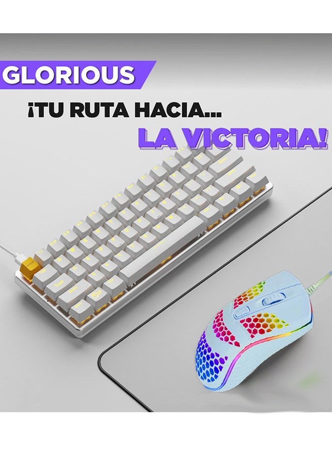 Univer Tang - USB Gaming Mouse, Honeycomb Hollow Design Ergonomic Wired Mouse with Backlight, up to 6400 DPI, RGB Gaming Mouse for Mac, Laptop, Computer, PC - Image 1