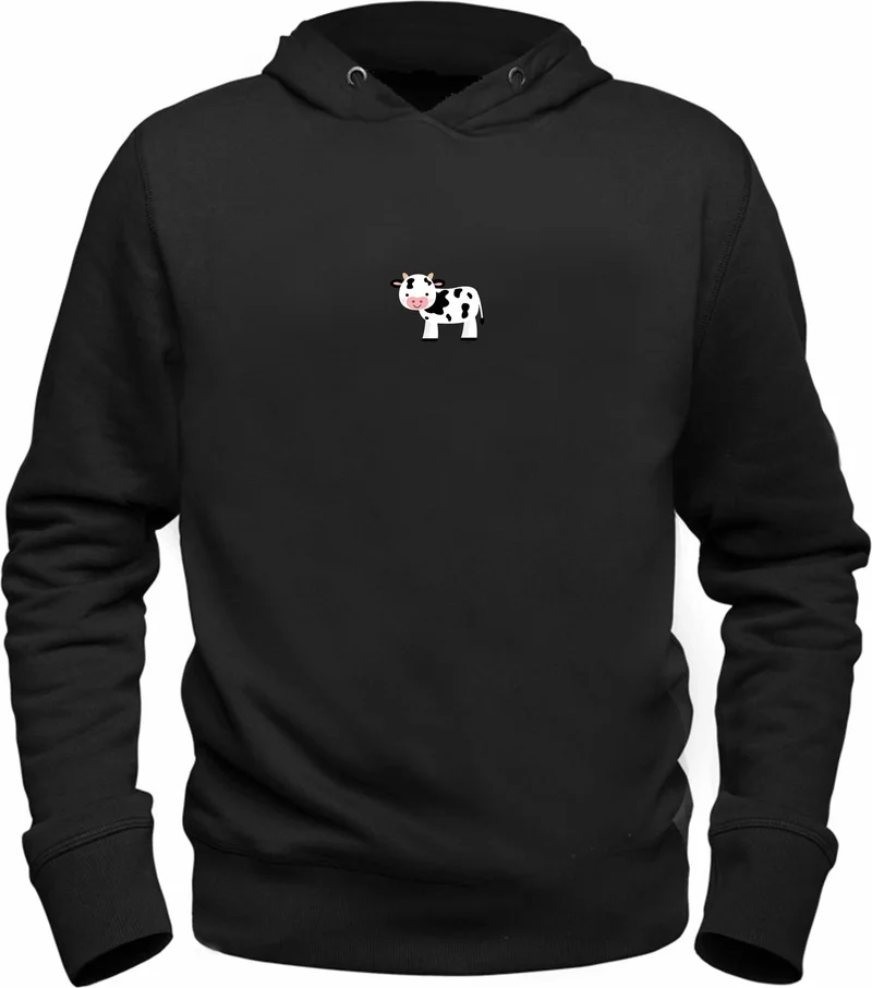 الفا تيشيرت Animal Cow Printed Black Sweatshirt