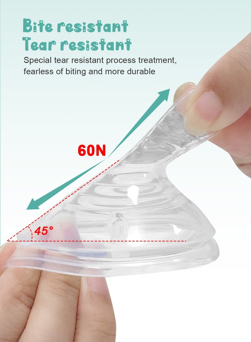 URbazaar Natural Flow Level 2 Wide-Neck Baby Bottle Silicone Nipple, Medium Flow, 3m+, 100% Silicone Bottle Nipple, count 6 - Image 5