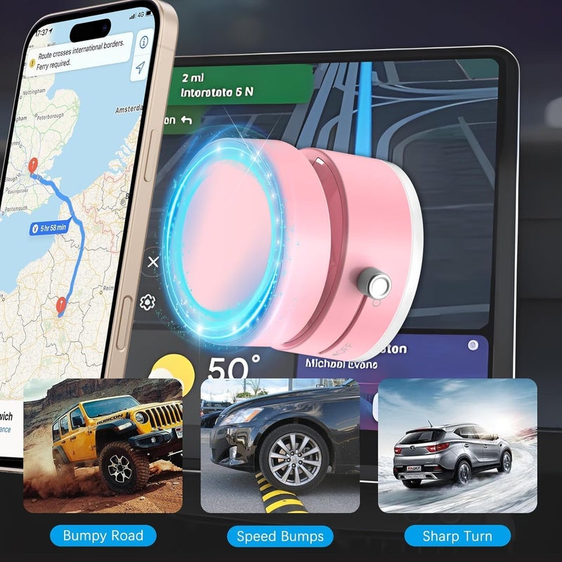 TMOHRA Vacuum Suction Magnetic Car Phone Holder,Double-Sided Upgrade Suction 360° Rotatable & Folding Phone Mount with Strong Grip,Hands-Free Use in Car/Gym/Mirror for All Phones (Pink) - Image 2