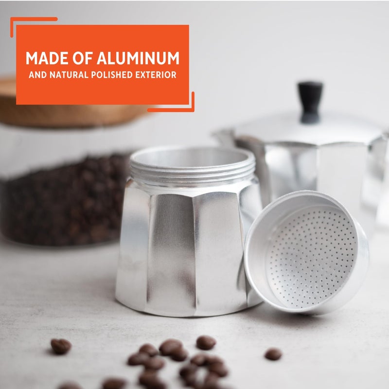 Imusa USA Aluminum Stovetop 6-cup Espresso Maker (B120-43V), Silver - Image 3