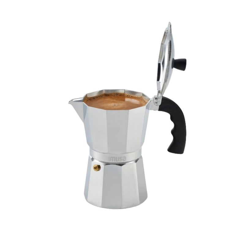 Imusa USA Aluminum Stovetop 6-cup Espresso Maker (B120-43V), Silver - Image 1