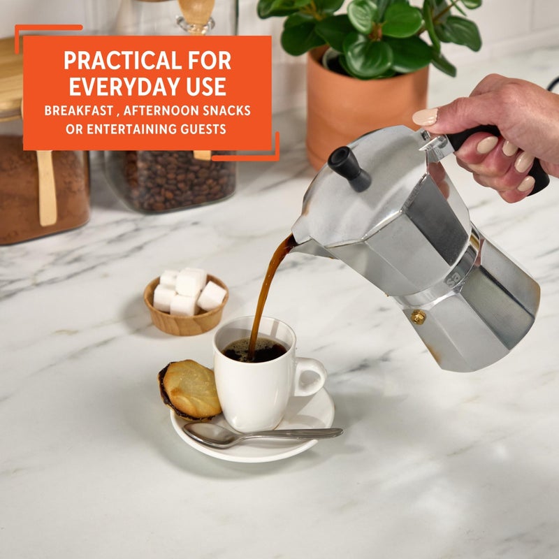 Imusa USA Aluminum Stovetop 6-cup Espresso Maker (B120-43V), Silver - Image 5