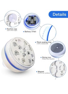 Furtey 2PCS Smart Arabic App Control Submersible LED Lights - 16 Color RGB Waterproof Pool Light for Ramadan/Eid Decor, Hot Tubs & Luxury Aquariums | 220V Safe, Remote & Suction Cup Design  - Image 5