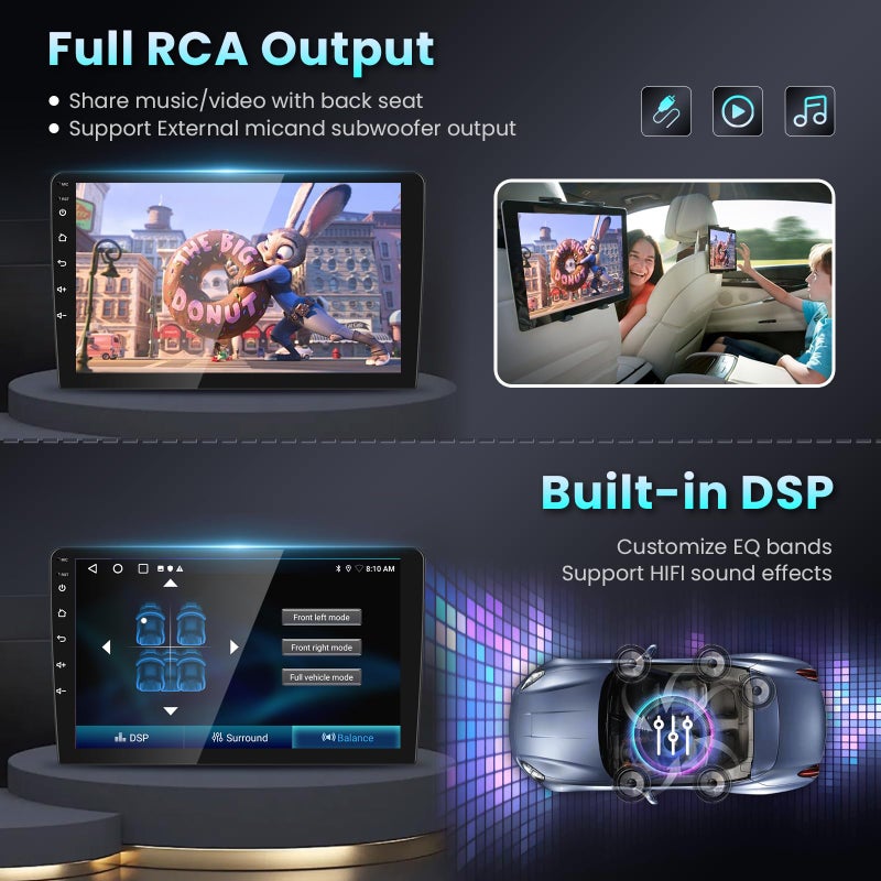 Podofo DSP Car Stereo Radio for Honda Civic 2006-2011 with Wireless Carplay Android Auto MirrorLink,Podofo 10.1 inch HD IPS Touch Screen Built-in GPS 26UIs 5.0Bluetooth Car Radio WiFi AHD Backup Camera Mic - Image 5