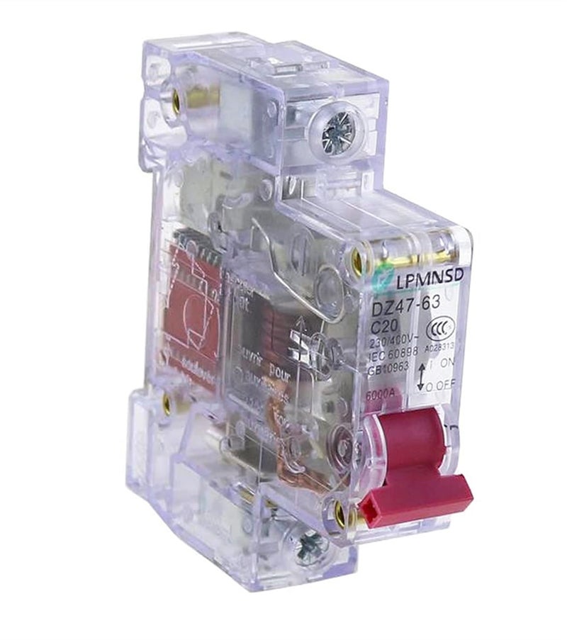 DZ47 63 C45 C Type Mini Circuit Breaker MCB Transparent 230 400V AC 6A - Image 1