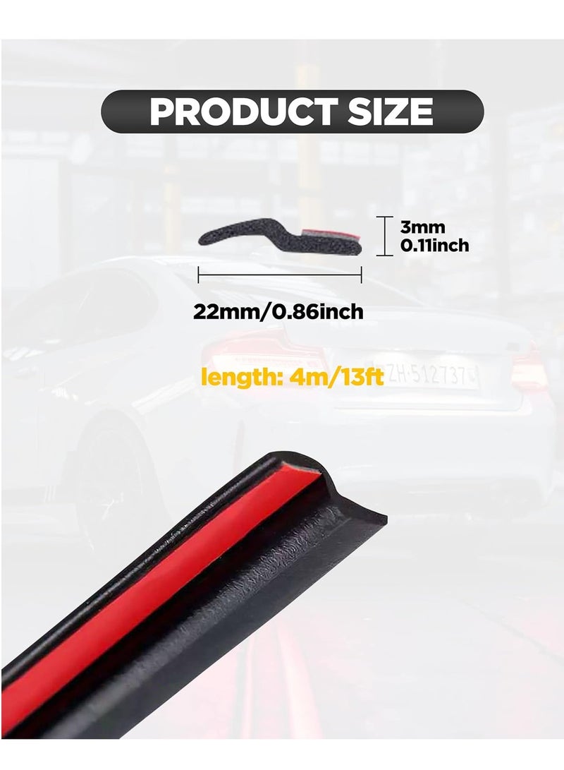 شريط مانع تسرب الصوت لباب السيارة على شكل حرف Z، ختم مطاطي للزجاج الأمامي للسيارة بطول 13 قدمًا - Image 2