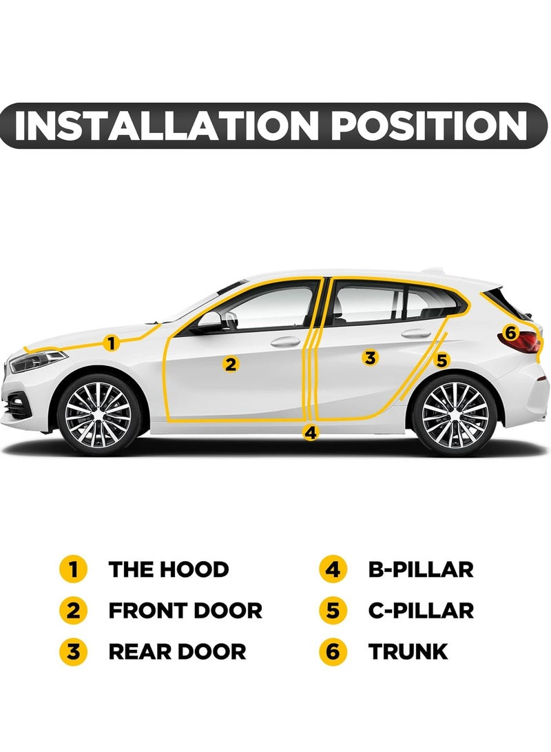 شريط مانع تسرب الصوت لباب السيارة على شكل حرف Z، ختم مطاطي للزجاج الأمامي للسيارة بطول 13 قدمًا - Image 5