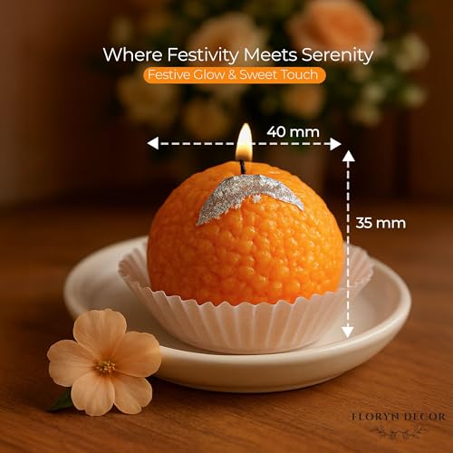 Floryn Decor Ladoo Candle | Decorative Soy Wax Candle | Unscented | 4x4 cm | Festive Home Decor & Gifting (6) - Image 4
