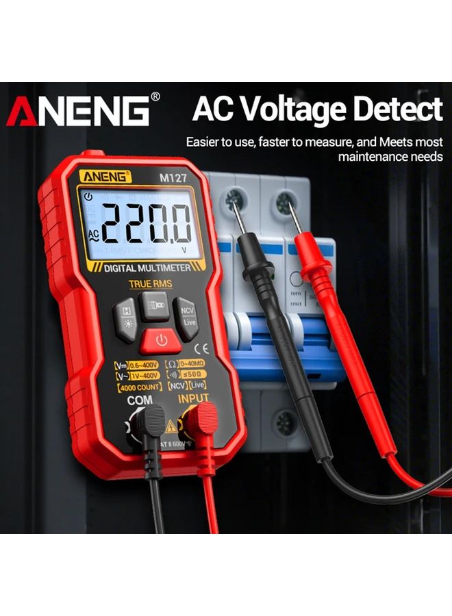 ANENG M127 Black Digital Multimeter 4000 Counts NCV Voltage Detection Dual Mode - Image 5