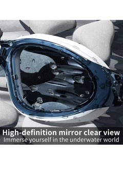 TAPIT Swim Goggles and Cap Set Men Women Adult Swimming Goggles for Men UV Protection Silicone Swim Cap No Leaking Anti Fog Swim Goggles for Adult Bring earplugs (White)  - Image 4
