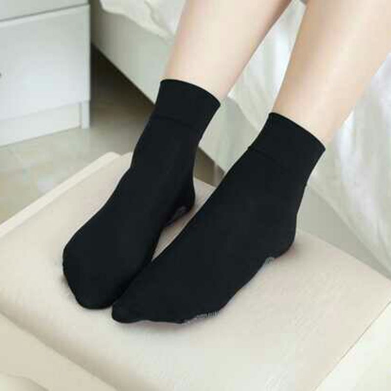 10 Pairs Spring and Autumn Short Silk Socks Ladies Bottom Massage Socks Silk Stockings for Women(Black) - Image 5