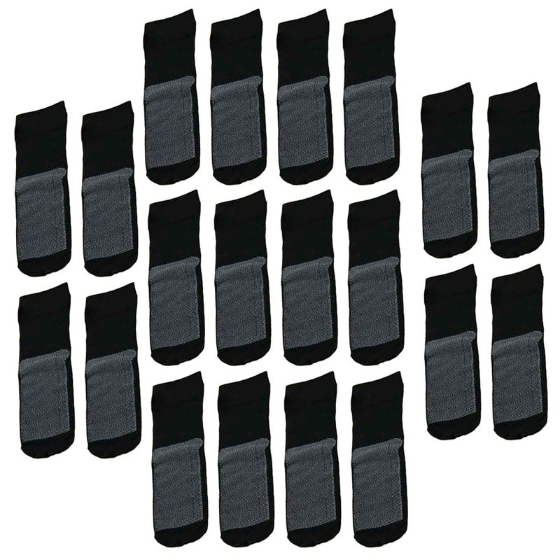 10 Pairs Spring and Autumn Short Silk Socks Ladies Bottom Massage Socks Silk Stockings for Women(Black) - Image 1