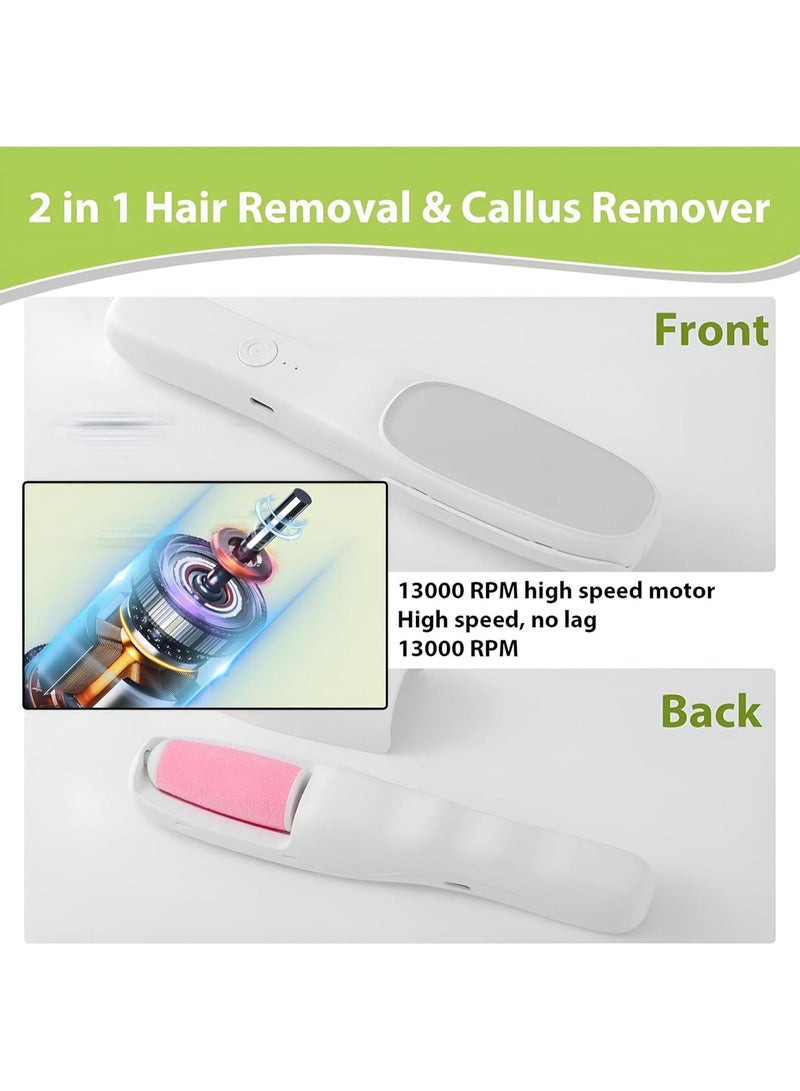 Rechargeable electric foot exfoliator with LED light, ideal for foot care and gently removing dead skin and cracked heels for soft feet at home. - Image 3