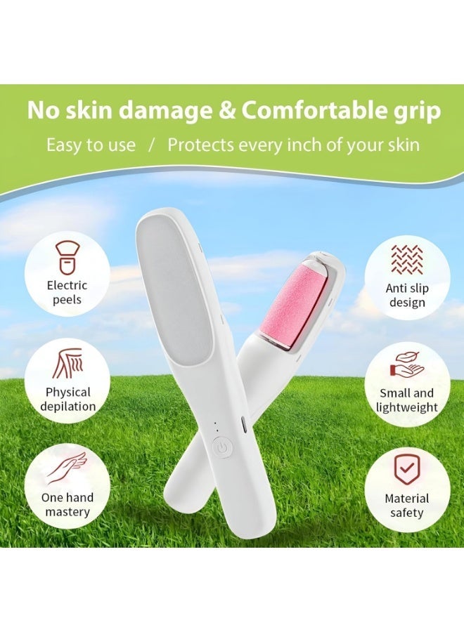 Rechargeable electric foot exfoliator with LED light, ideal for foot care and gently removing dead skin and cracked heels for soft feet at home. - Image 4