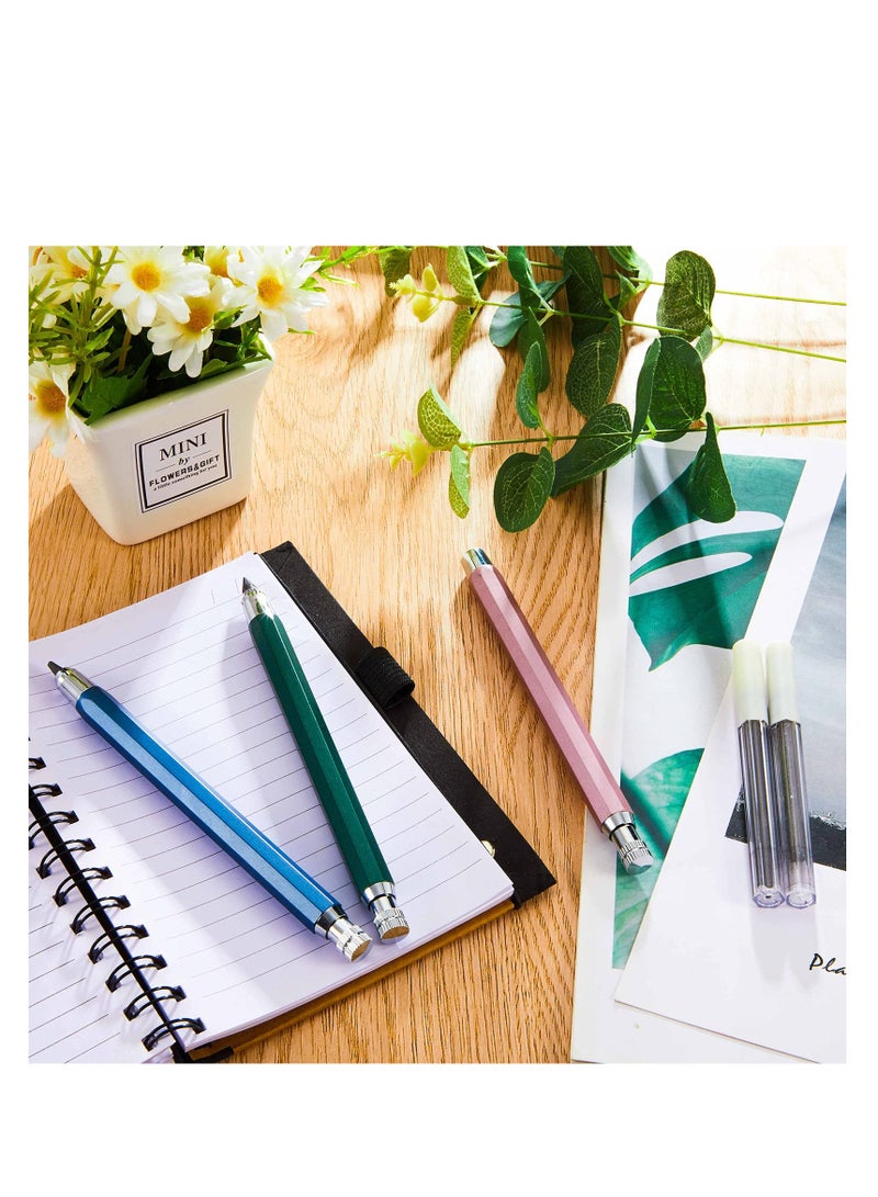 4-Piece Mechanical Pencil Set, 5.6mm Metal Automatic Graphite Pencils with 6 Refills for Artists, Architects, and Woodworkers - Perfect for Drawing and Crafting - Image 3
