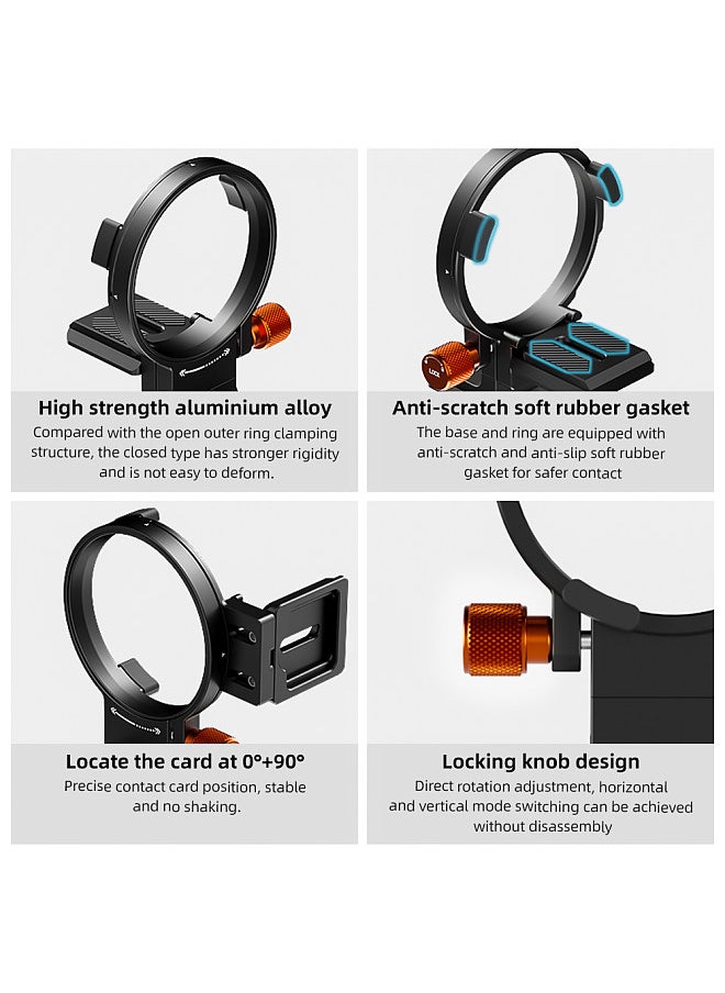 VRIG - 65.9mm Rotatable Tripod Mount Ring Lens Collar Foot with Quick Release Plate 1/4in & 3/8in Threaded Holes Compatible with Sony A6000/A6100/A6300/A6400/A7SA7S2/A7S3/ZVE-1/ZVE-10/FX30/A7C/A7M - Image 1