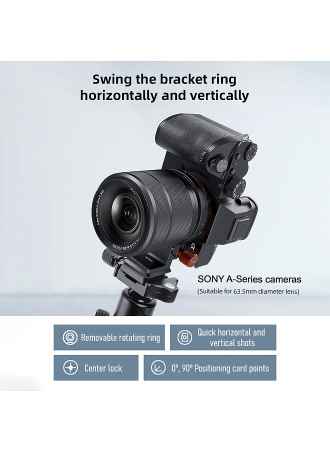 VRIG - 65.9mm Rotatable Tripod Mount Ring Lens Collar Foot with Quick Release Plate 1/4in & 3/8in Threaded Holes Compatible with Sony A6000/A6100/A6300/A6400/A7SA7S2/A7S3/ZVE-1/ZVE-10/FX30/A7C/A7M - Image 1
