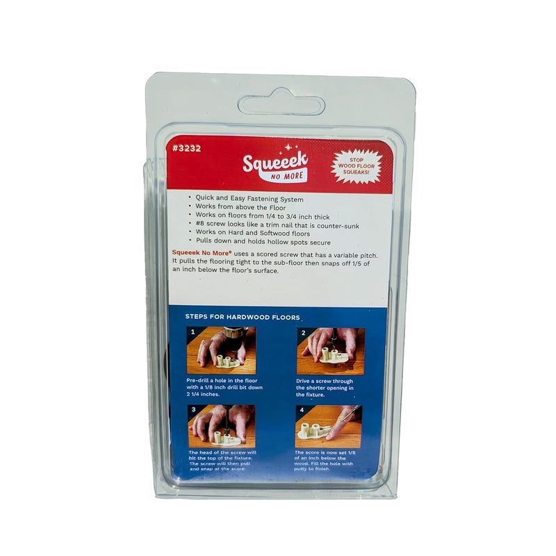 SQUEEEK NO MORE Squeaky Hardwood Floor Repair Kit - - Works on Hardwood and Vinyl Floor and Stairs - Image 1