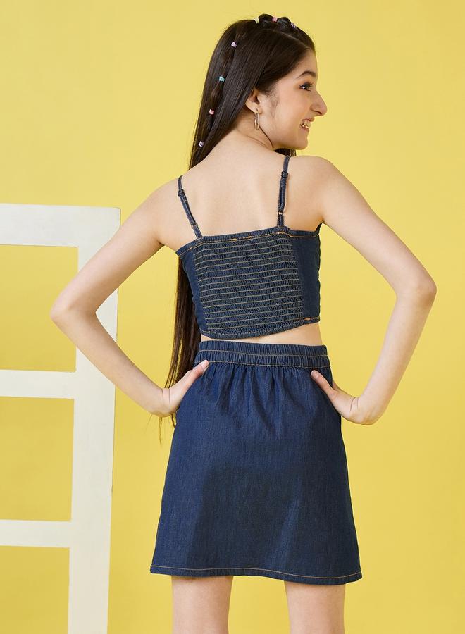 ستايلو بج طقم شورت وتوب قصير من الدنيم بخصر مطاطي من ستايلو بيج - Image 5