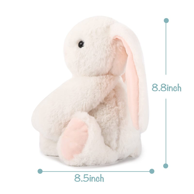 TCBunny Baby Bunny Bedtime Stuffed Animal Plush Toy Easter Stuffer Gifts for Girls, Boys, Kids 11" (White) - Image 4