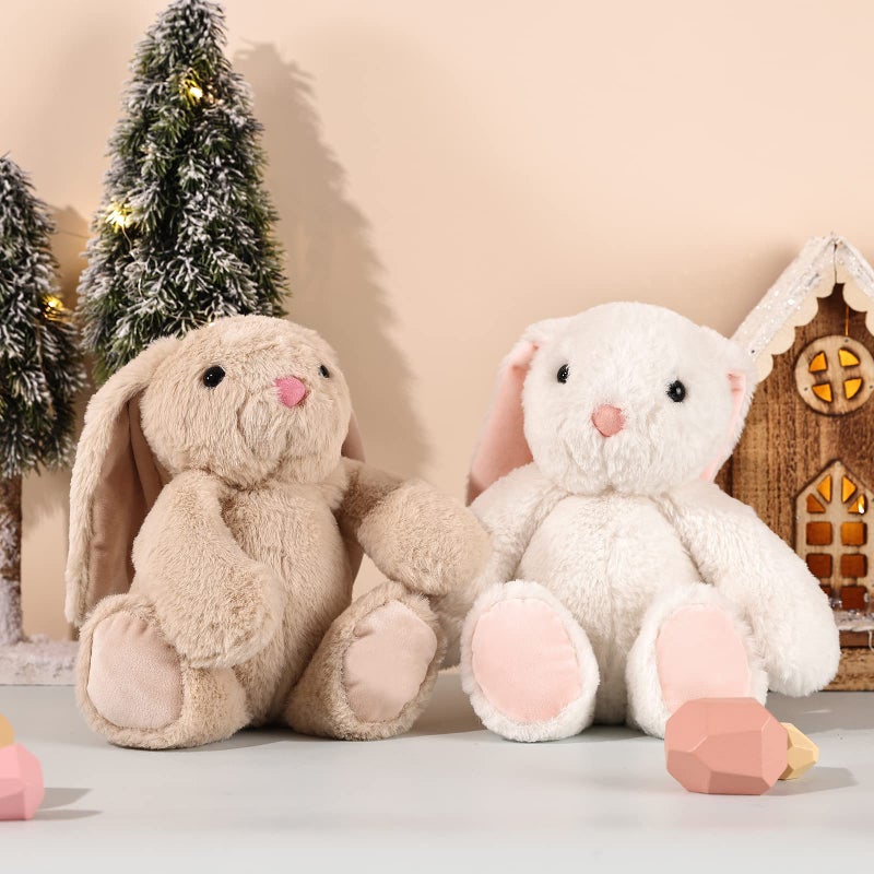 TCBunny Baby Bunny Bedtime Stuffed Animal Plush Toy Easter Stuffer Gifts for Girls, Boys, Kids 11" (White) - Image 5