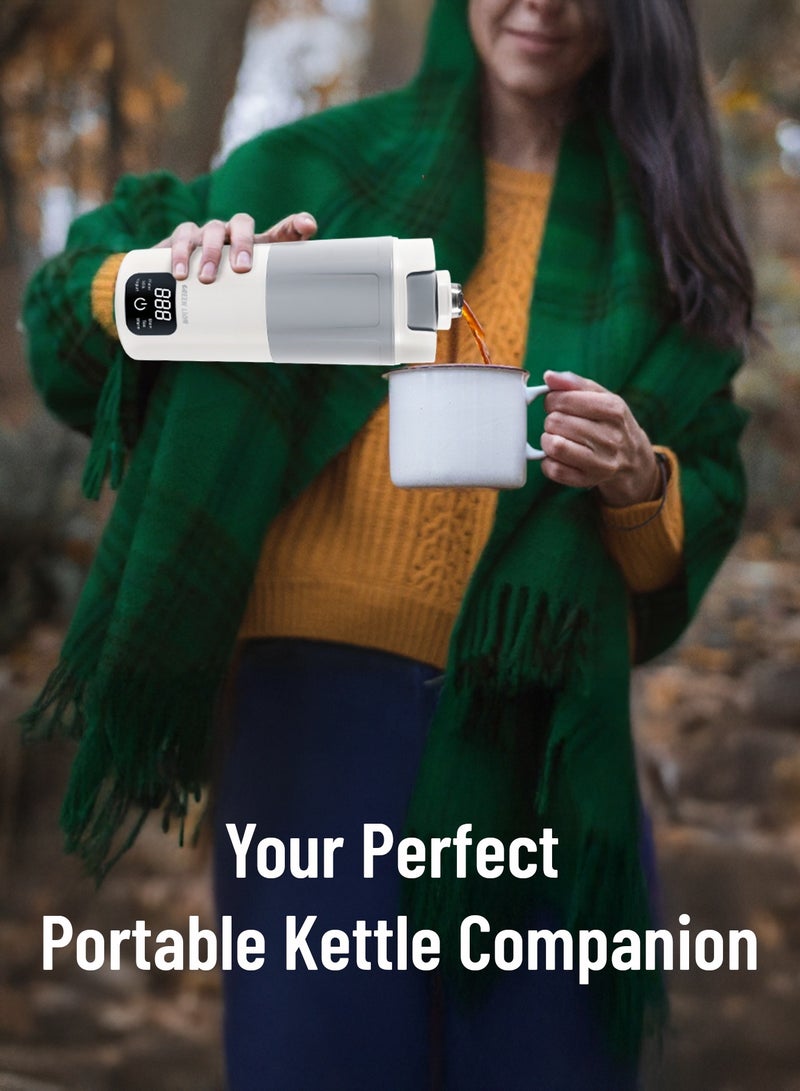 جرين ليون غلاية كهربائية محمولة سعة 600 مل / حماية من الغليان الجاف / زجاجة كهربائية / فوهة مانعة للتنقيط / شاشة عرض درجة الحرارة / 6 إعدادات مسبقة - أبيض - Image 4