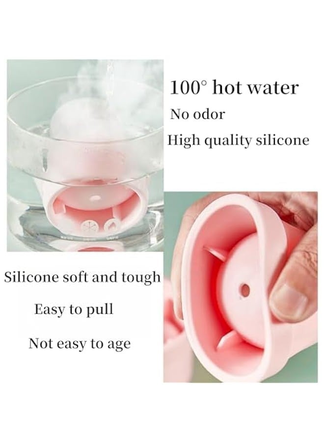 بيوينتي صينية مكعبات ثلج كبيرة 6 سم من كاتمافمفوكس، 3 عبوات من قوالب مكعبات الثلج الكروية مع سلة وملقط، ذوبان بطيء، قالب مكعبات ثلج دائري مانع للتسرب، سهل الملء، قالب مكعبات الثلج للكوكتيل والشاي والقهوة - Image 5