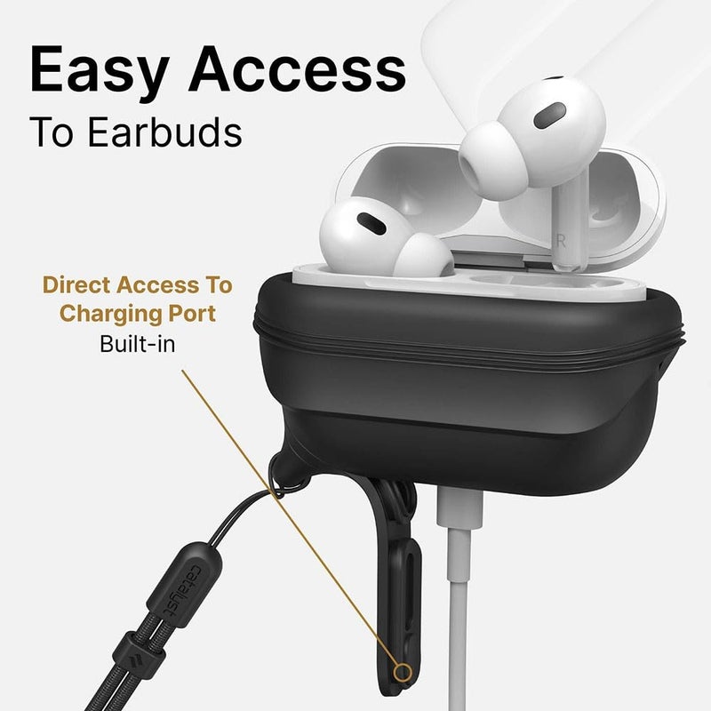 Catalyst Waterproof Case for AirPods Pro 2nd Generation and AirPods Pro 1st Generation - Wireless and USB-C Charging Compatible, One Piece Design, High Drop Protection Case with Lanyard - Image 3
