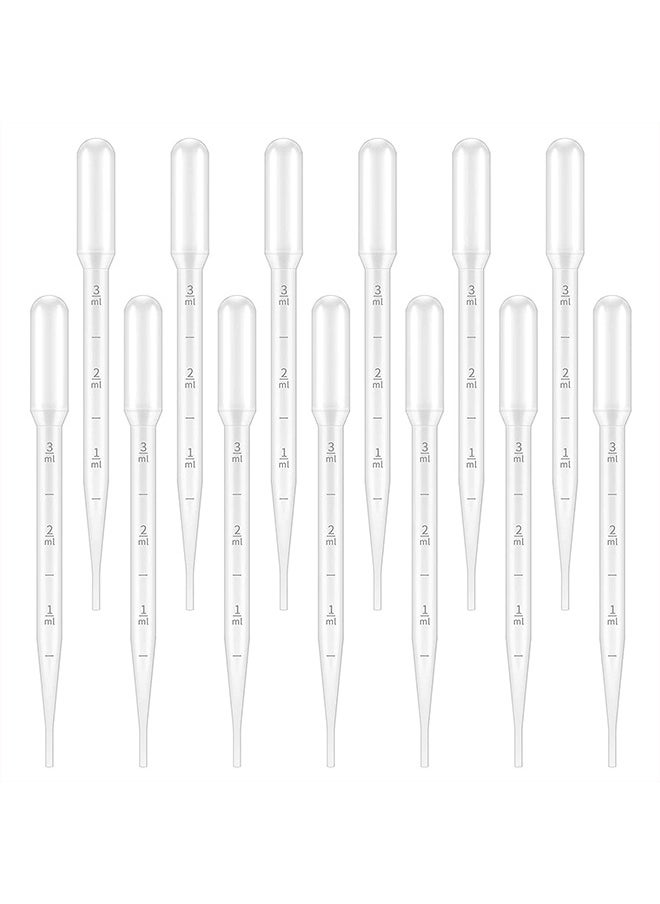 Generic 100 Pcs Pasteur Pipettes 3ml, Disposable Plastic Transfer Pipette Dropper Graduated Calibrated Lab Pipettes for Science Laboratory, Experiment, Make up Tool  - Image 1