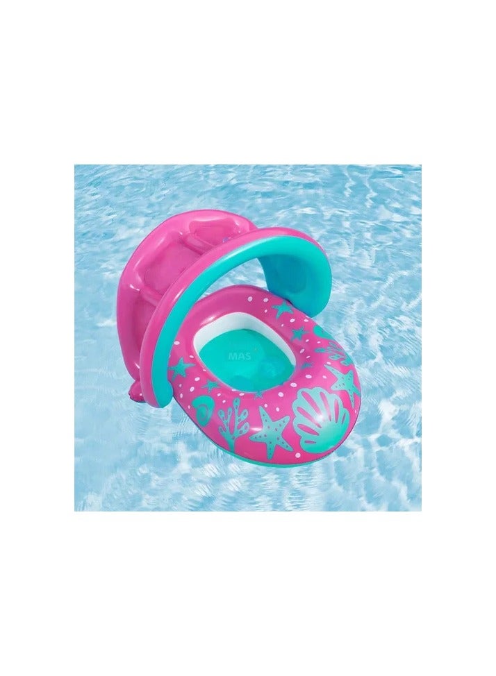 Bestway ☀️ Bestway Inflatable Baby Float Seat with Sunshade – Durable PVC, Blue, for Infants up to 15kg 🛟👶 - Image 2