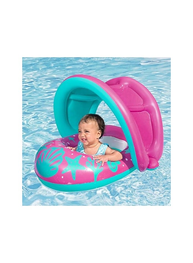 Bestway ☀️ Bestway Inflatable Baby Float Seat with Sunshade – Durable PVC, Blue, for Infants up to 15kg 🛟👶 - Image 4