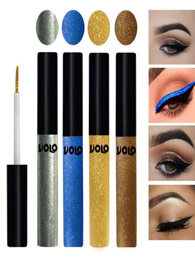 Volo WATERPROOF GLITTER EYE LINER(Entick Silver, Sky Blue, Light Golden, Copper) - Image 2