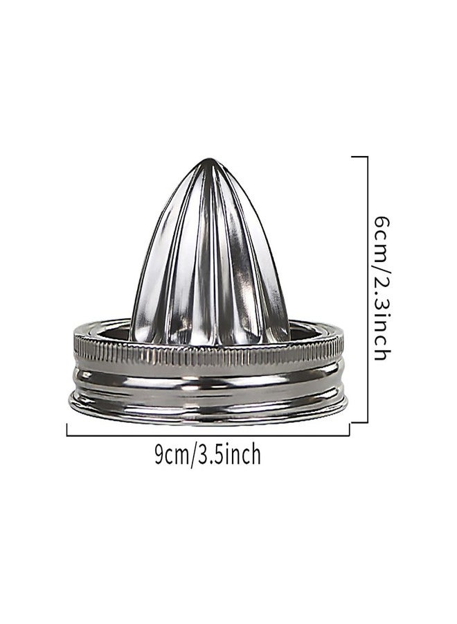 CHOULULUED 2PCS Mason Jar Stainless Steel Juicer Lid, Citrus Reamer for Wide Mouth Mason Jar Lemon Juicer Manual Citrus Juicer. - Image 2