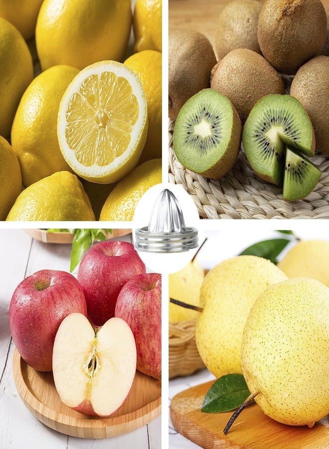 CHOULULUED 2PCS Mason Jar Stainless Steel Juicer Lid, Citrus Reamer for Wide Mouth Mason Jar Lemon Juicer Manual Citrus Juicer. - Image 5