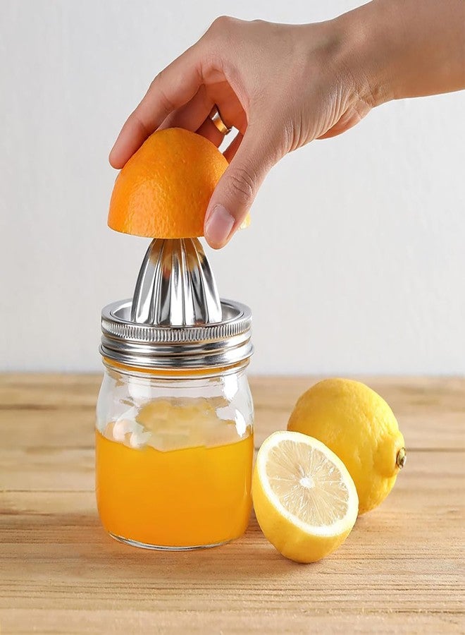 CHOULULUED 2PCS Mason Jar Stainless Steel Juicer Lid, Citrus Reamer for Wide Mouth Mason Jar Lemon Juicer Manual Citrus Juicer. - Image 4