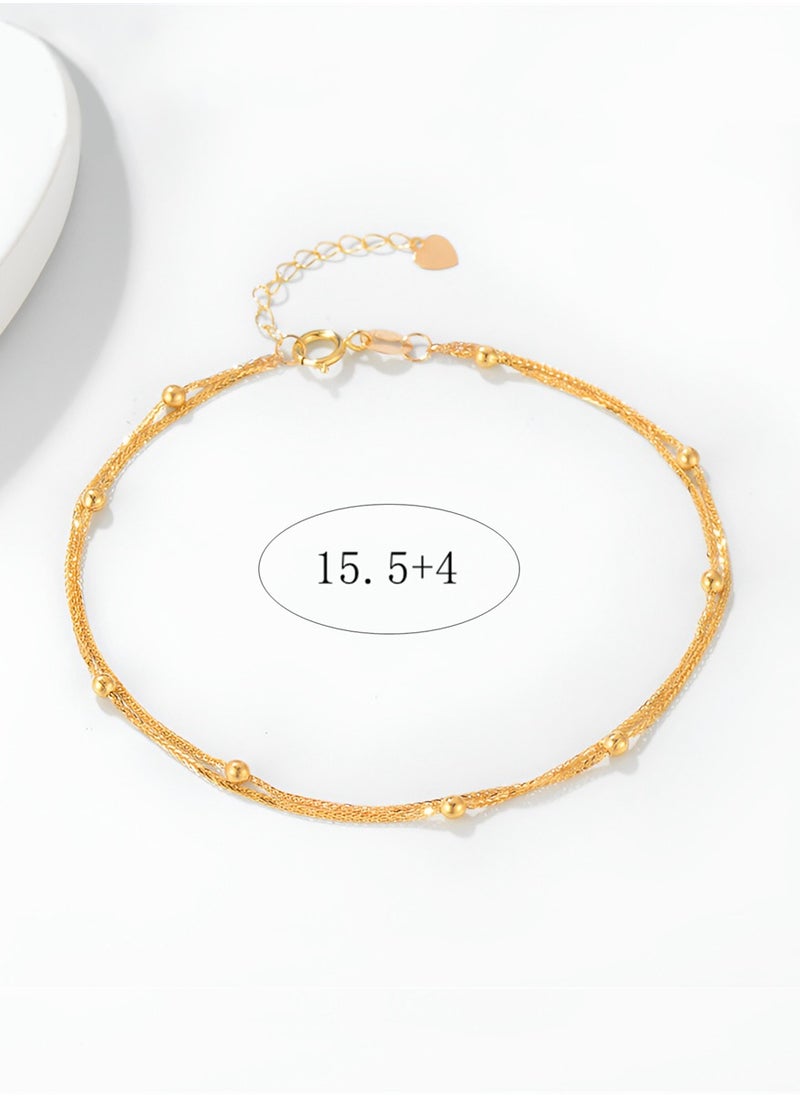 Generic - A full-body 925 silver beads spaced double-layer bracelet gift box, fashionable and delicate valentine's saving gift, temperament and versatile girl - Image 1