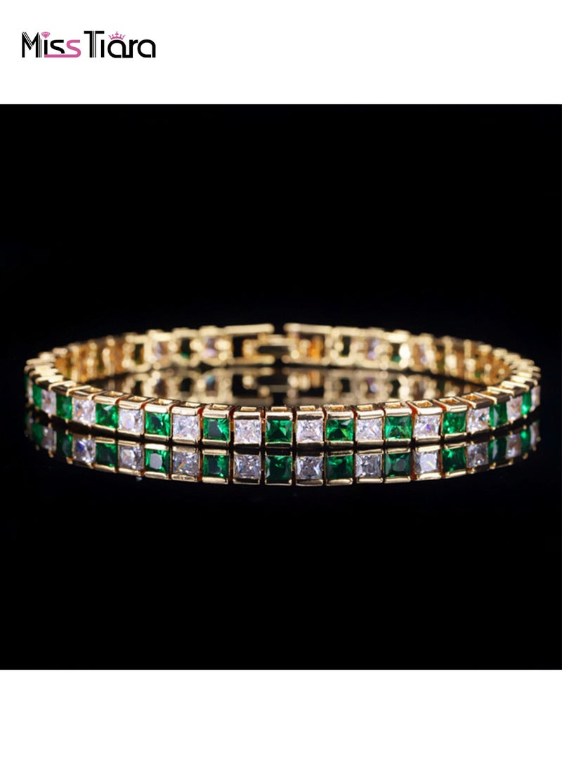 MissTiara Gold Plated with AAA Grade Zircon Bracelet 17.5cm+2cm extension  - Image 1